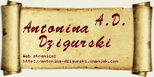 Antonina Džigurski vizit kartica